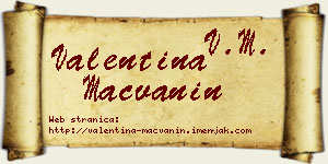 Valentina Mačvanin vizit kartica